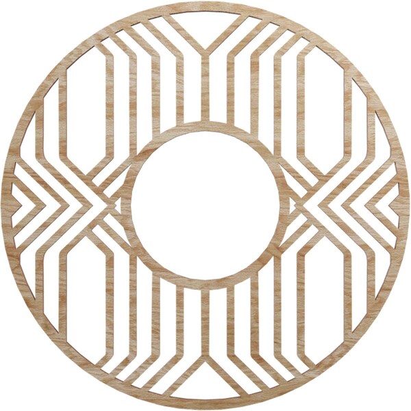 Ekena Millwork Empire Wood Fretwork Pierced Ceiling Medallion, Red Oak, 18"OD x 6 5/8"ID x 1/4"T CMWP18X18X0250EPRO - main
